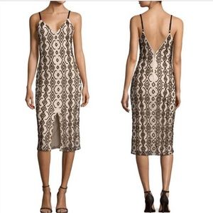 Alice + Olivia Arlene Beaded Dress Front Slit Dress